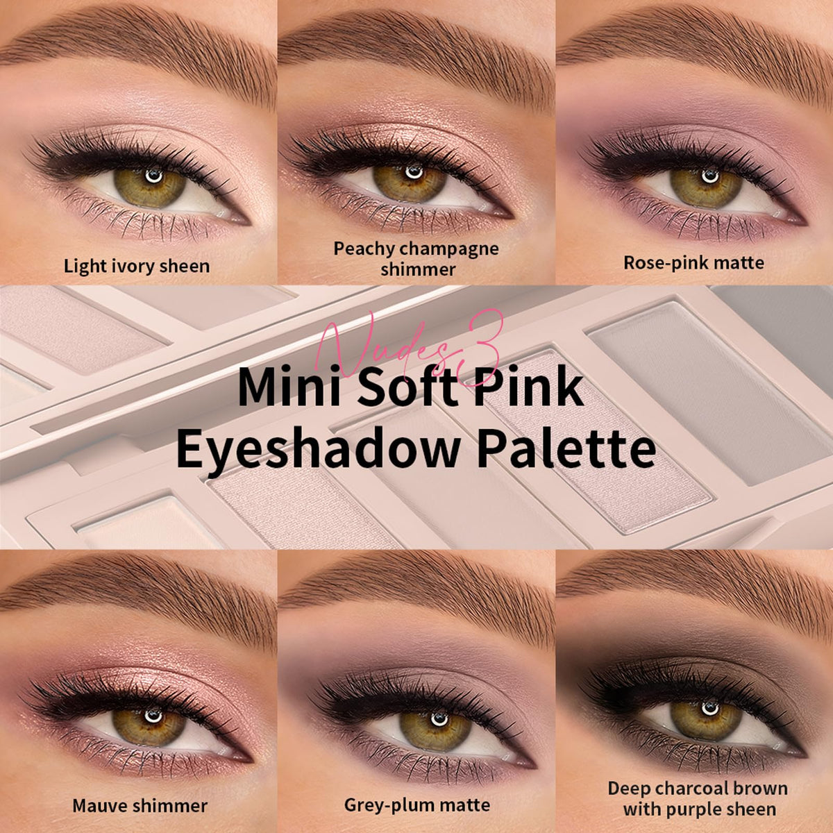 Mini 6 Color Matte & Shimmer Eyeshadow Palette H2917