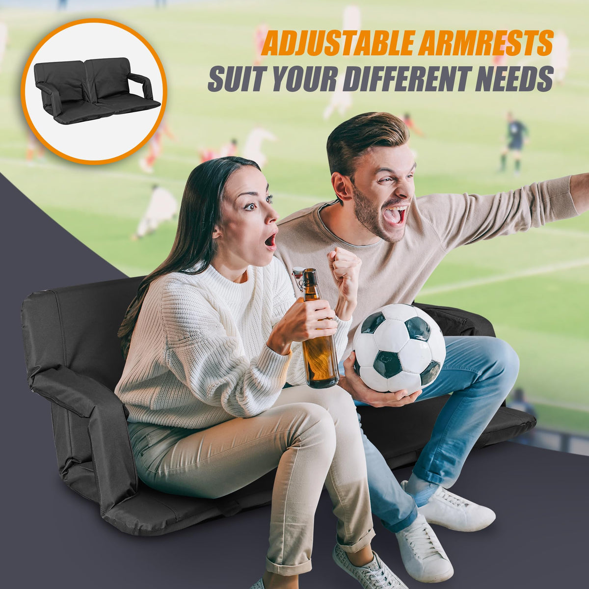 2 Pack Reclining Stadium Seat with Back Support G785980