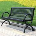 Metal Garden Bench with Backrest and Armrests W1602