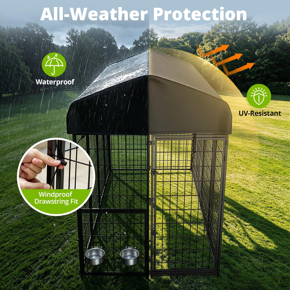 8x4x6ft Outdoor Dog Kennel with Roof J225