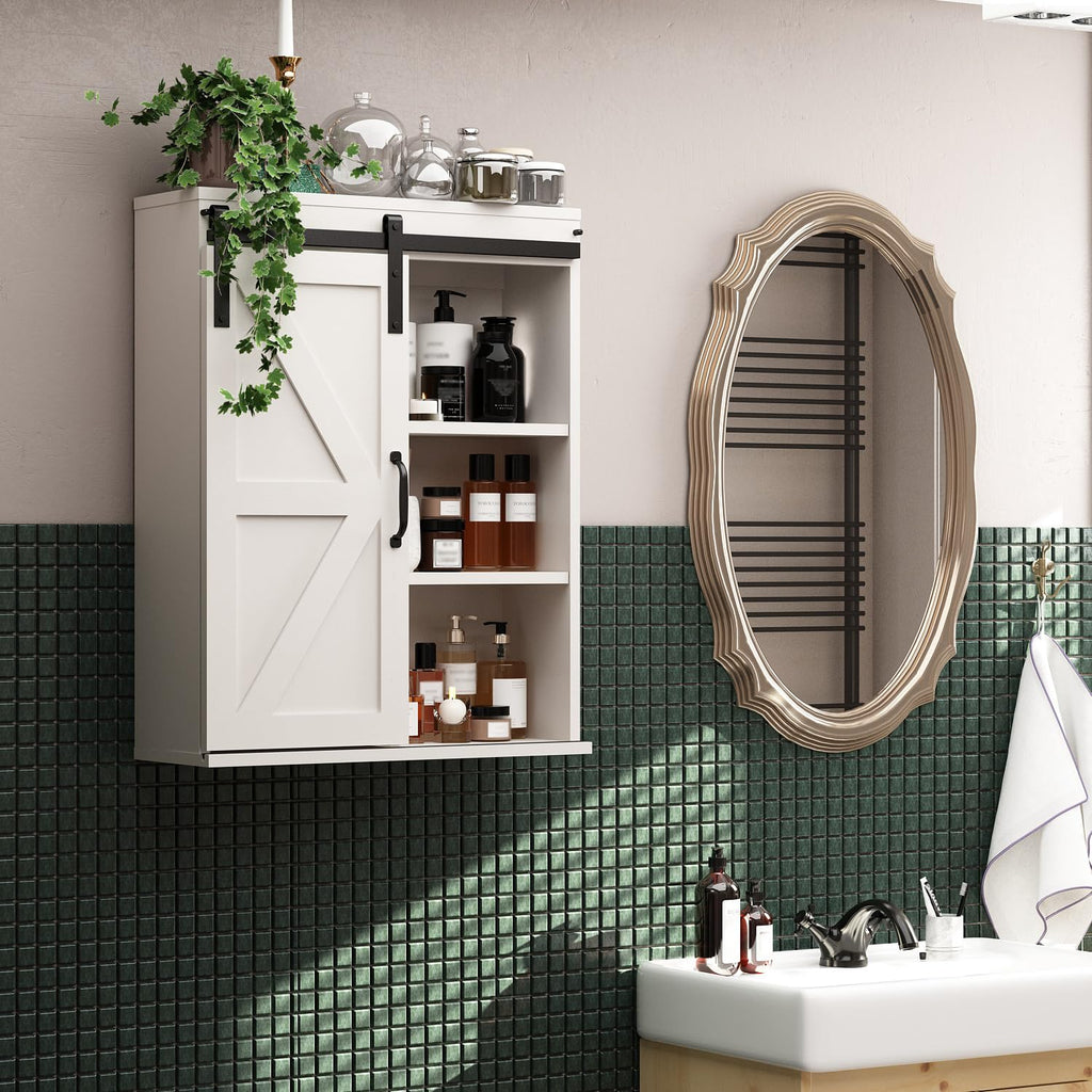 Wall Cabinet with Sliding Barn Door U77165