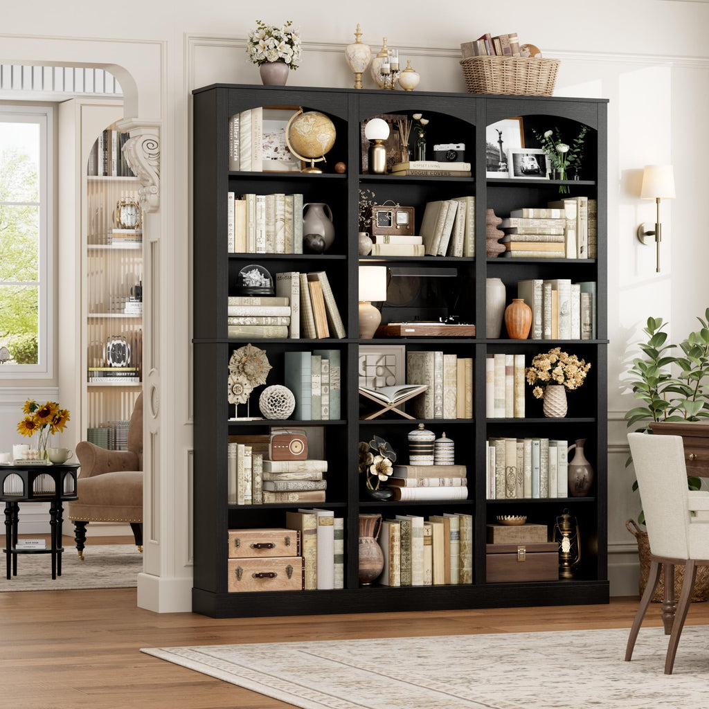 71" 6 Tier Black Bookshelf V9107