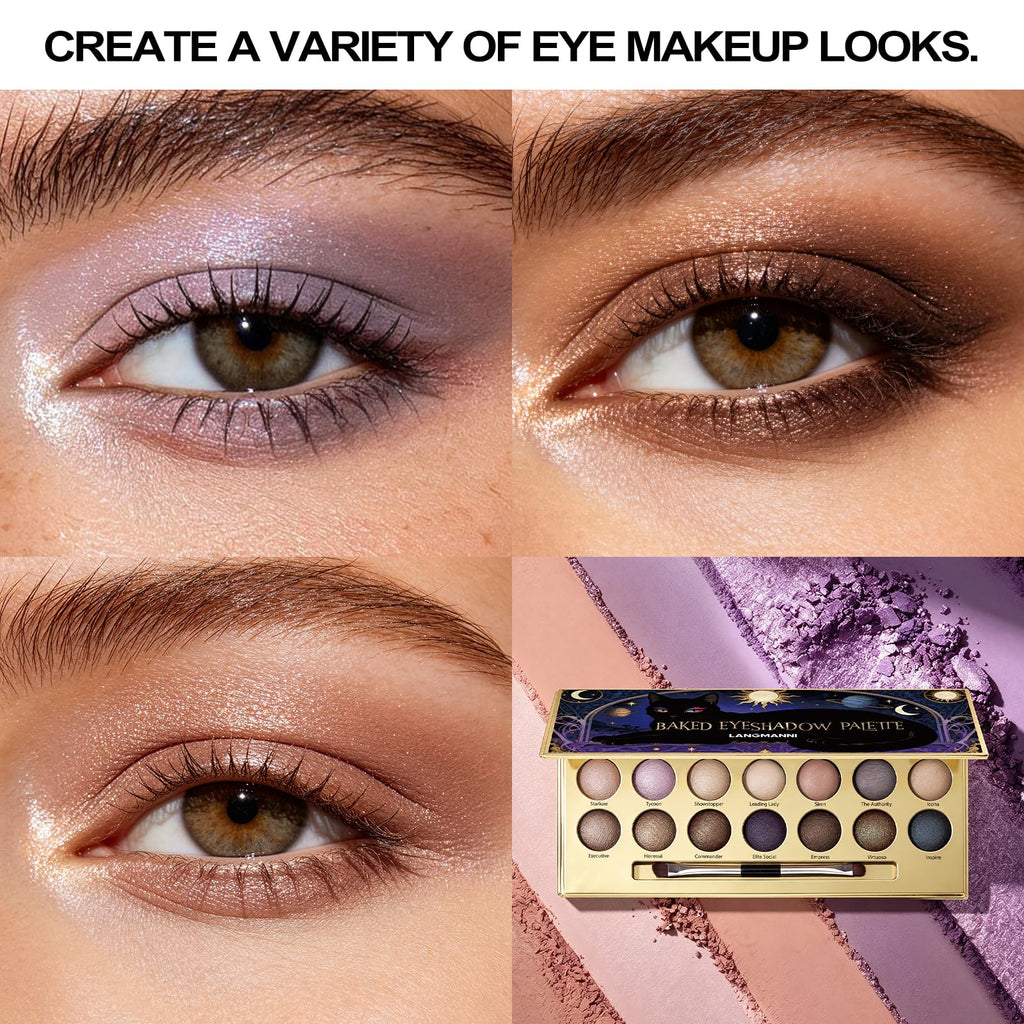 14 Color Cool Toned Baked Eyeshadow Palette S55681