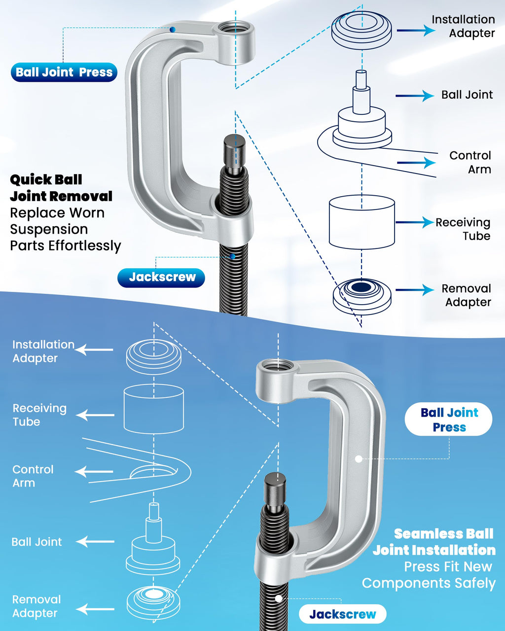 10pcs Ball Joint Press Kit U Joint Removal Tool Z9181