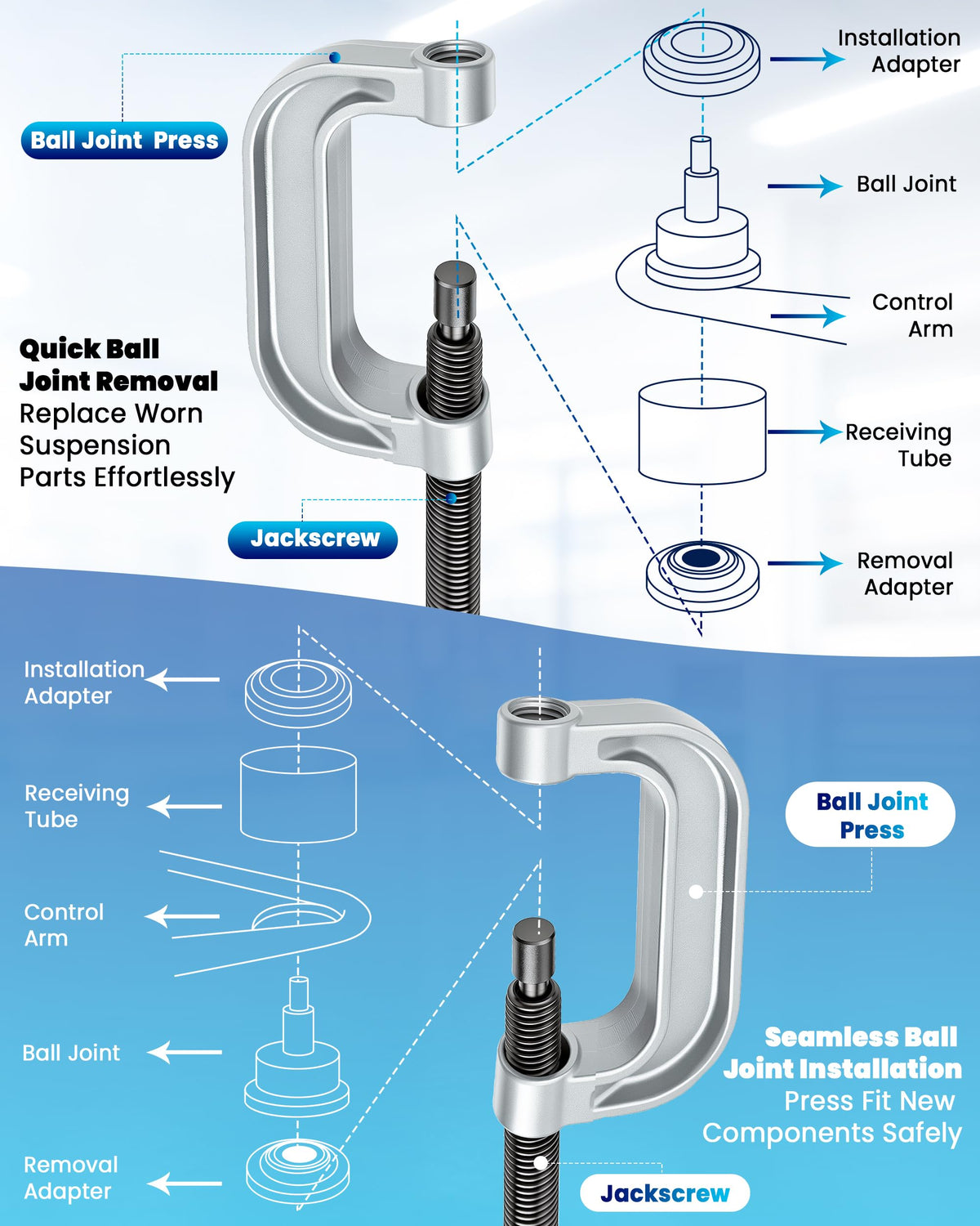 10pcs Ball Joint Press Kit U Joint Removal Tool Z9181