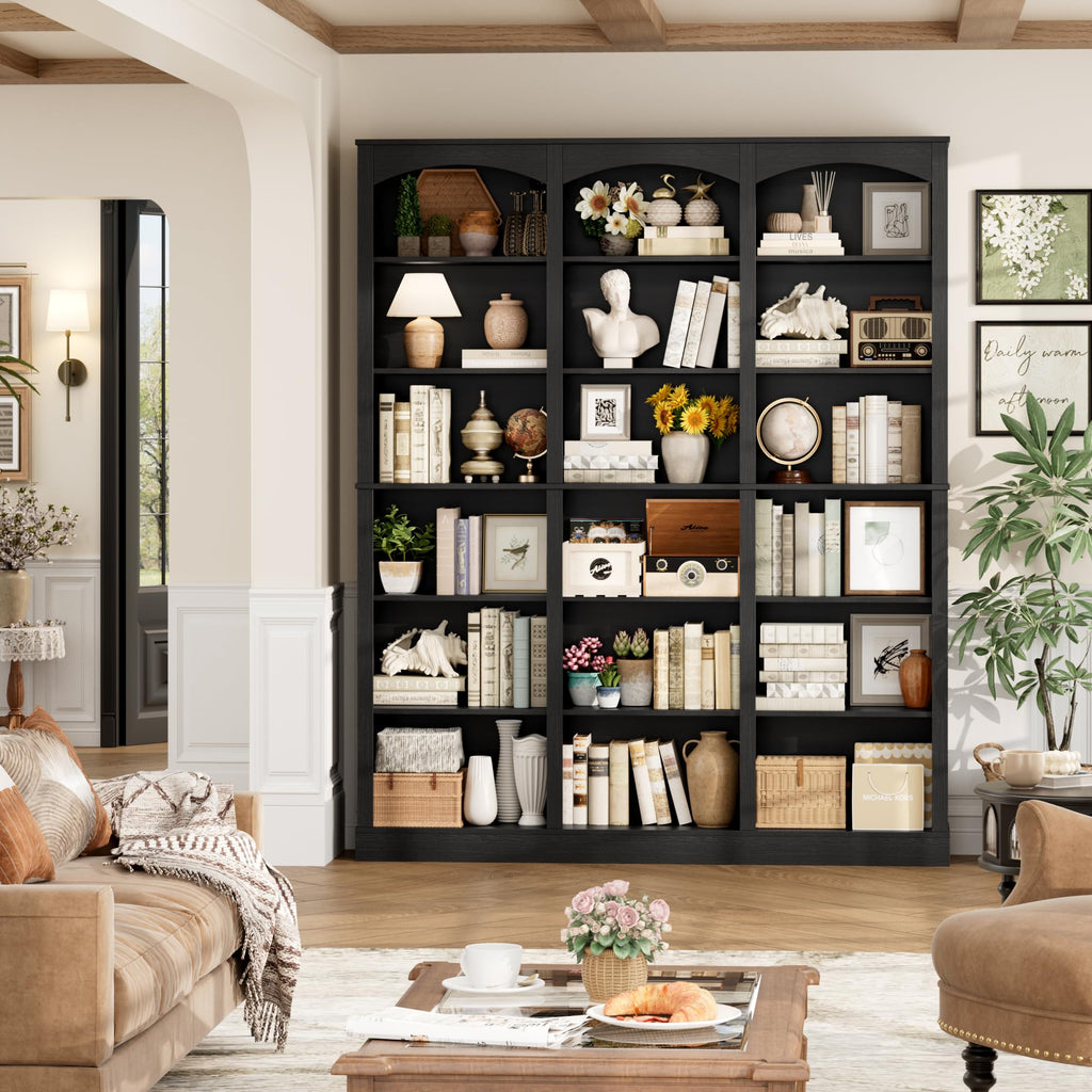 71" 6 Tier Black Bookshelf V9107