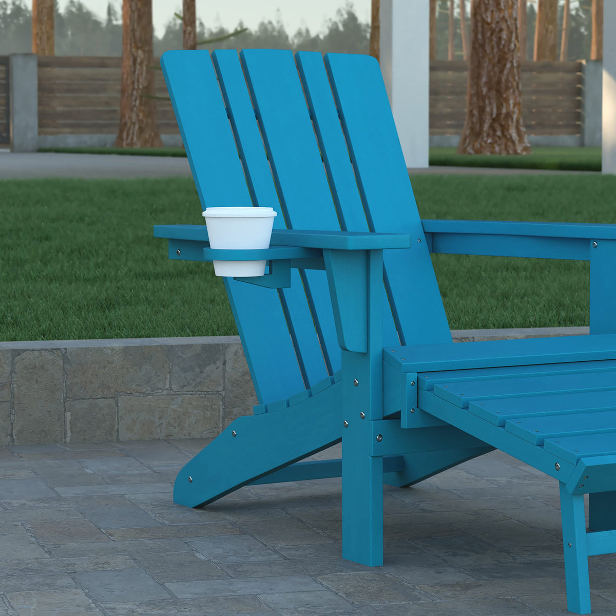 Blue Adirondack Lounge Chair with Ottoman Z10306