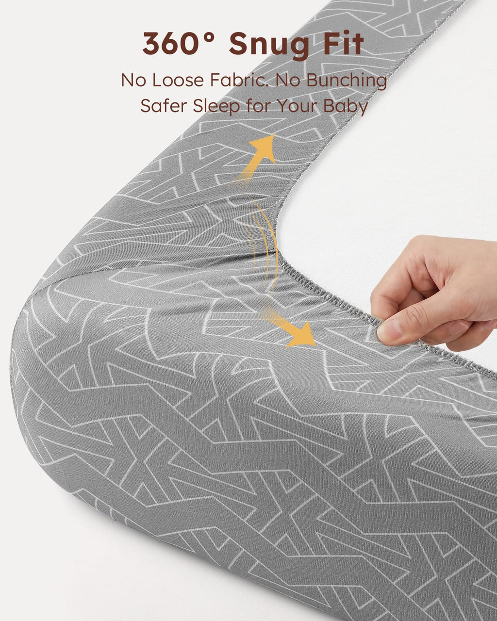 Baby Pack and Play Sheets Fitted 38x26 White Dark Gray U2073