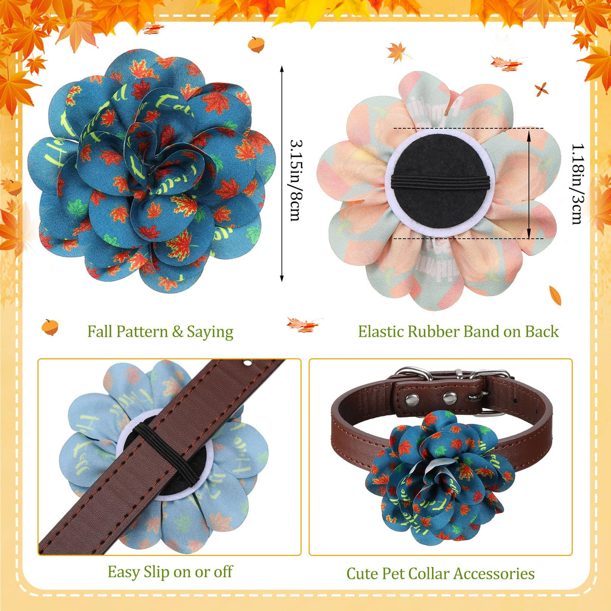 60 Pcs Fall Pet Bow J367899