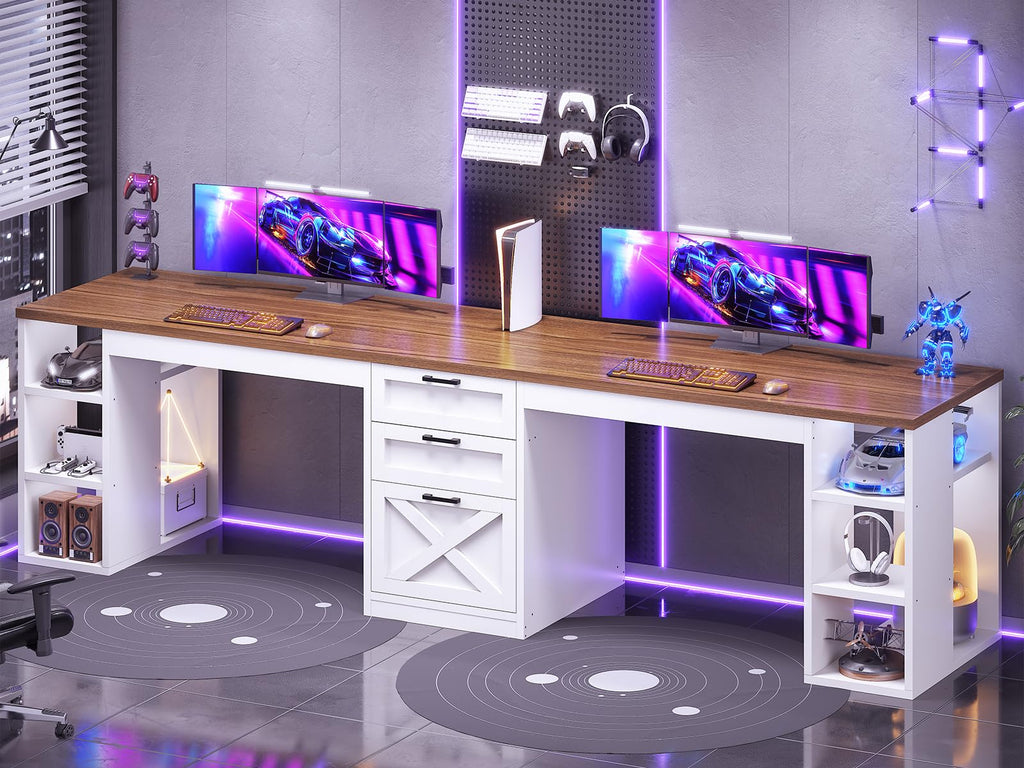 96.5" 2 Person Computer Desk with Storage Drawers G552157