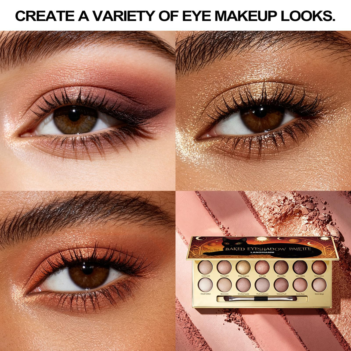 14 Color Cool Toned Baked Eyeshadow Palette S55681
