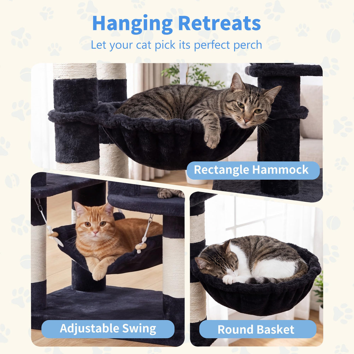 71-Inch-Tall Cat Tree with 2 Perches P140803
