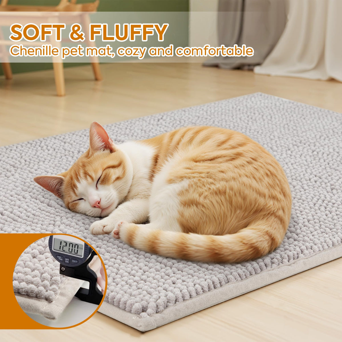 Soft Chenille Cat Litter Box Mat 48'' x 36'' M9997