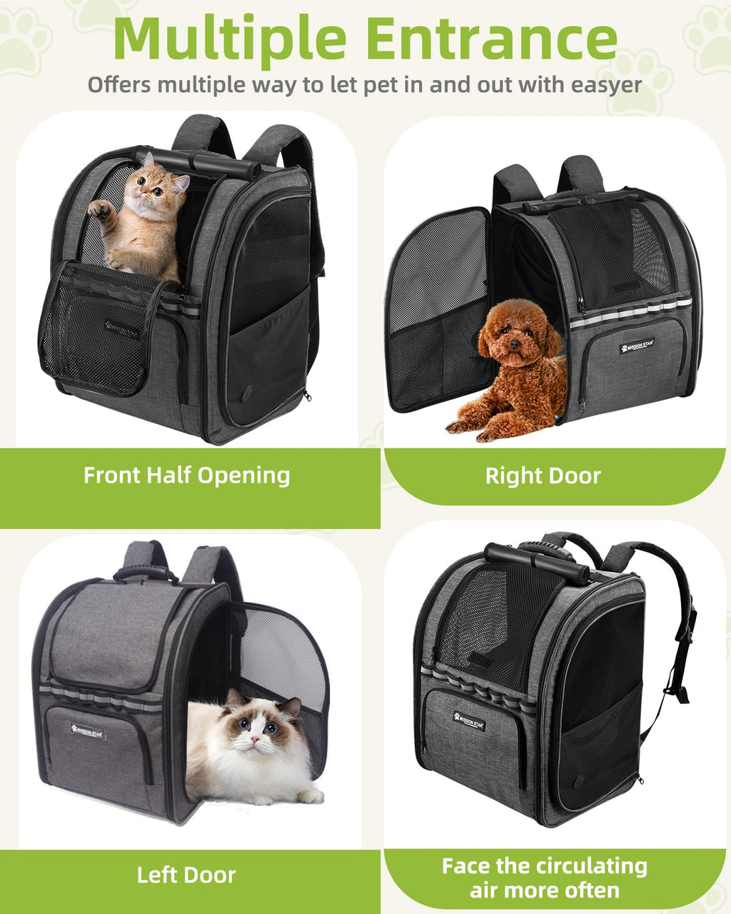 Dark Grey Breathable Mesh Cat Backpack Carrier P999649