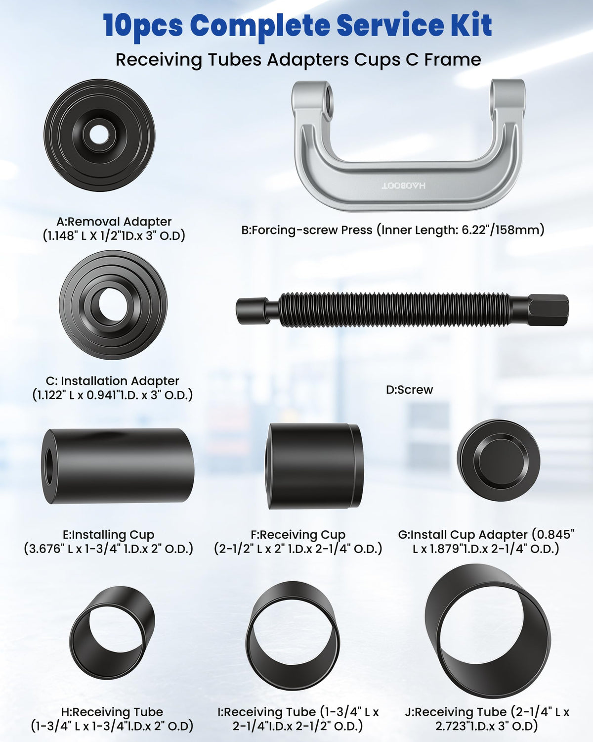 10pcs Ball Joint Press Kit U Joint Removal Tool Z9181