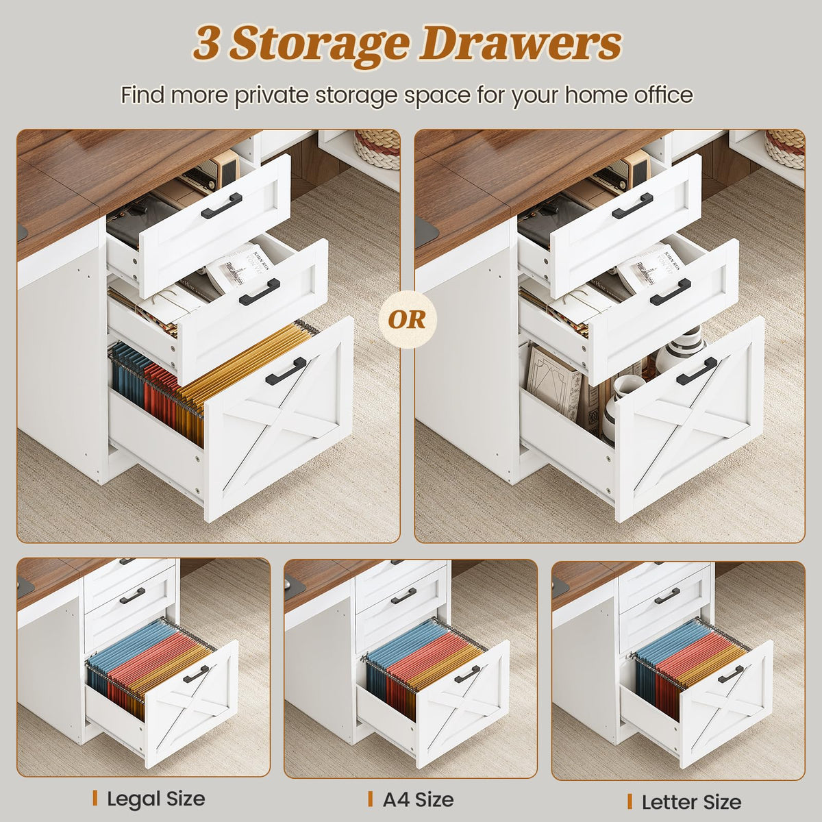 96.5" 2 Person Computer Desk with Storage Drawers G552157