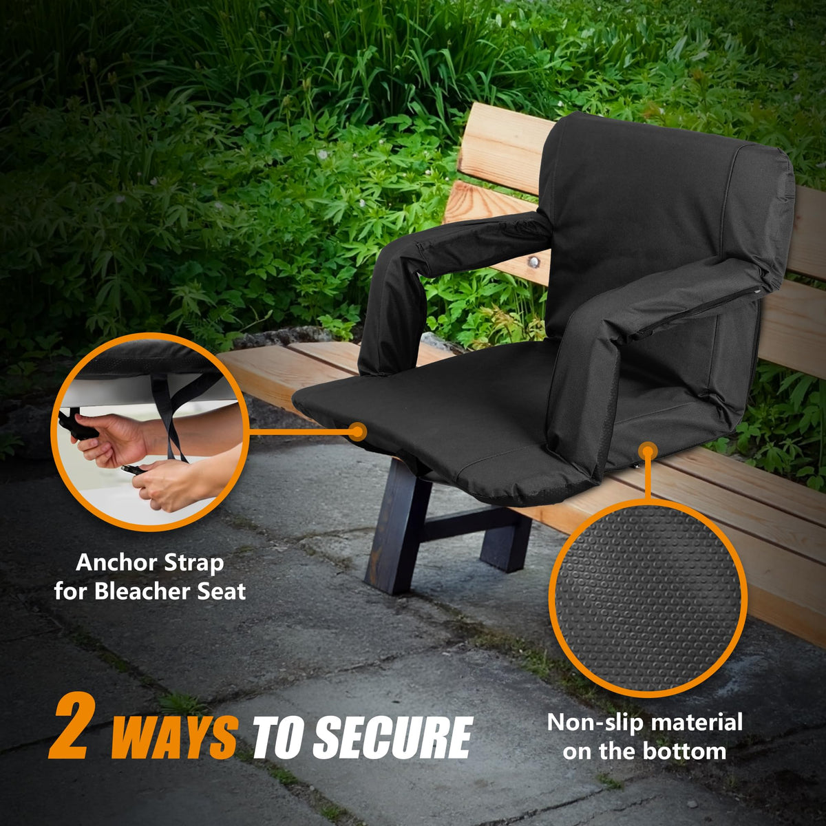 2 Pack Reclining Stadium Seat with Back Support G785980