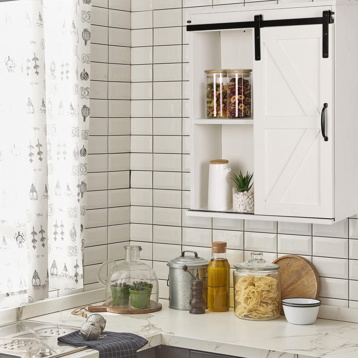 Wall Cabinet with Sliding Barn Door U77165