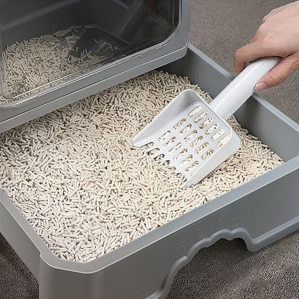 Enclosed Foldable Cat Litter Box with Lid D28133