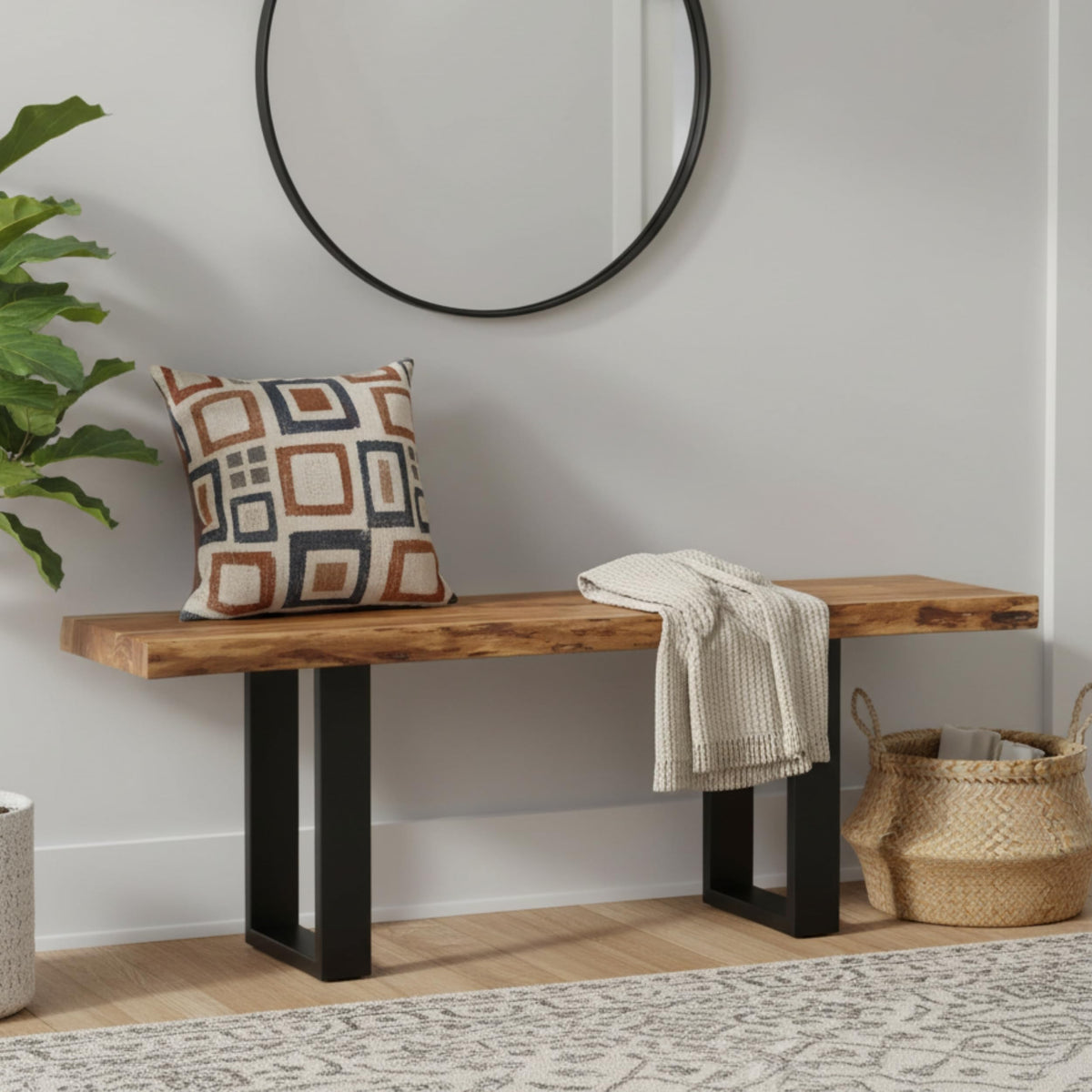 Solid Wood Entryway Bench K969