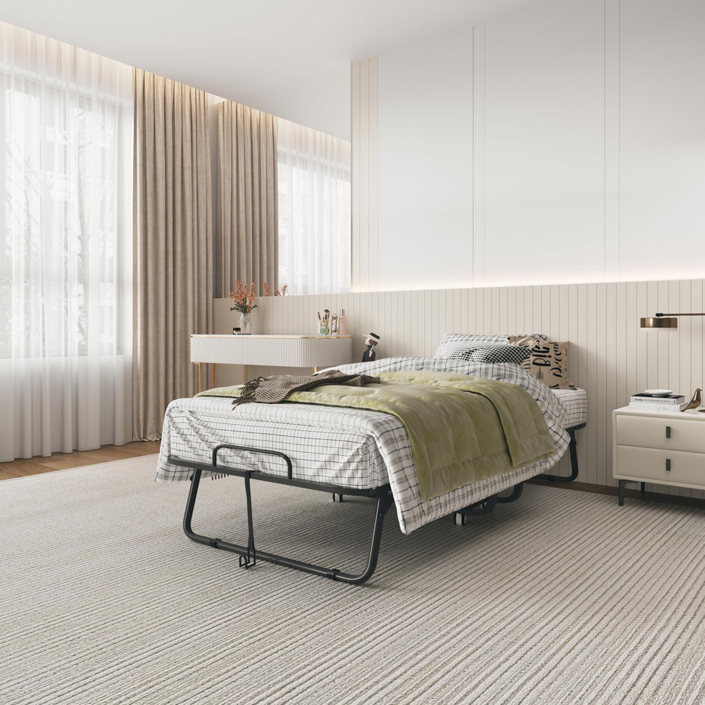 Folding Bed with Mattress 75 x 31 Inch Twin Size S28874