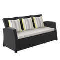 Light Grey Cushions Wicker 1-Piece Patio Sofa L743