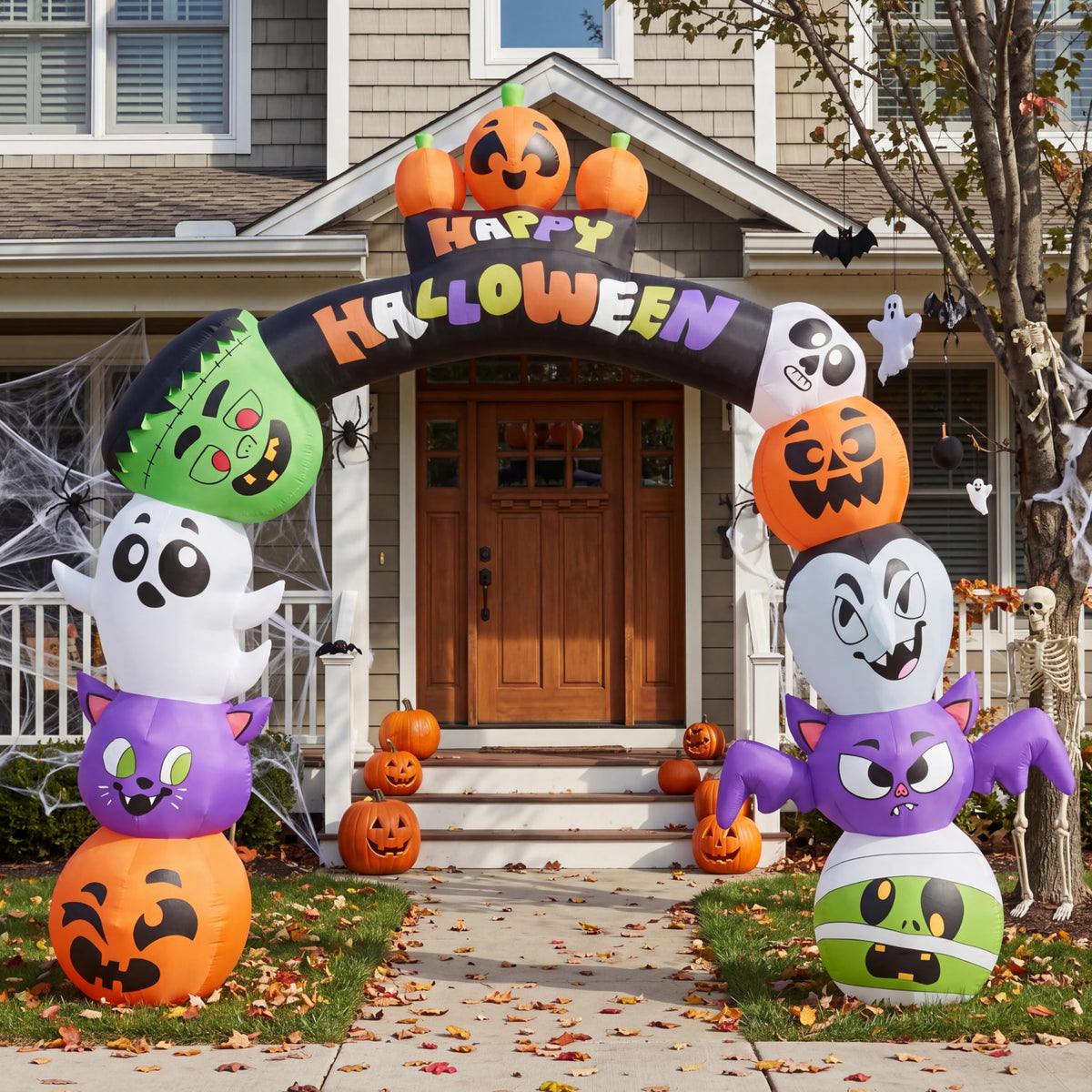 8 FT Halloween Inflatable Pumpkin Archway with LED Lights N582051
