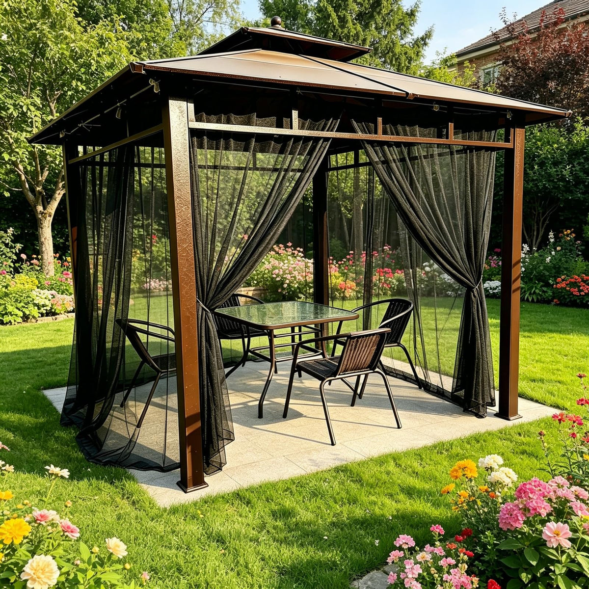 10x10ft Camping Mosquito Net with Hanging Ropes U71959