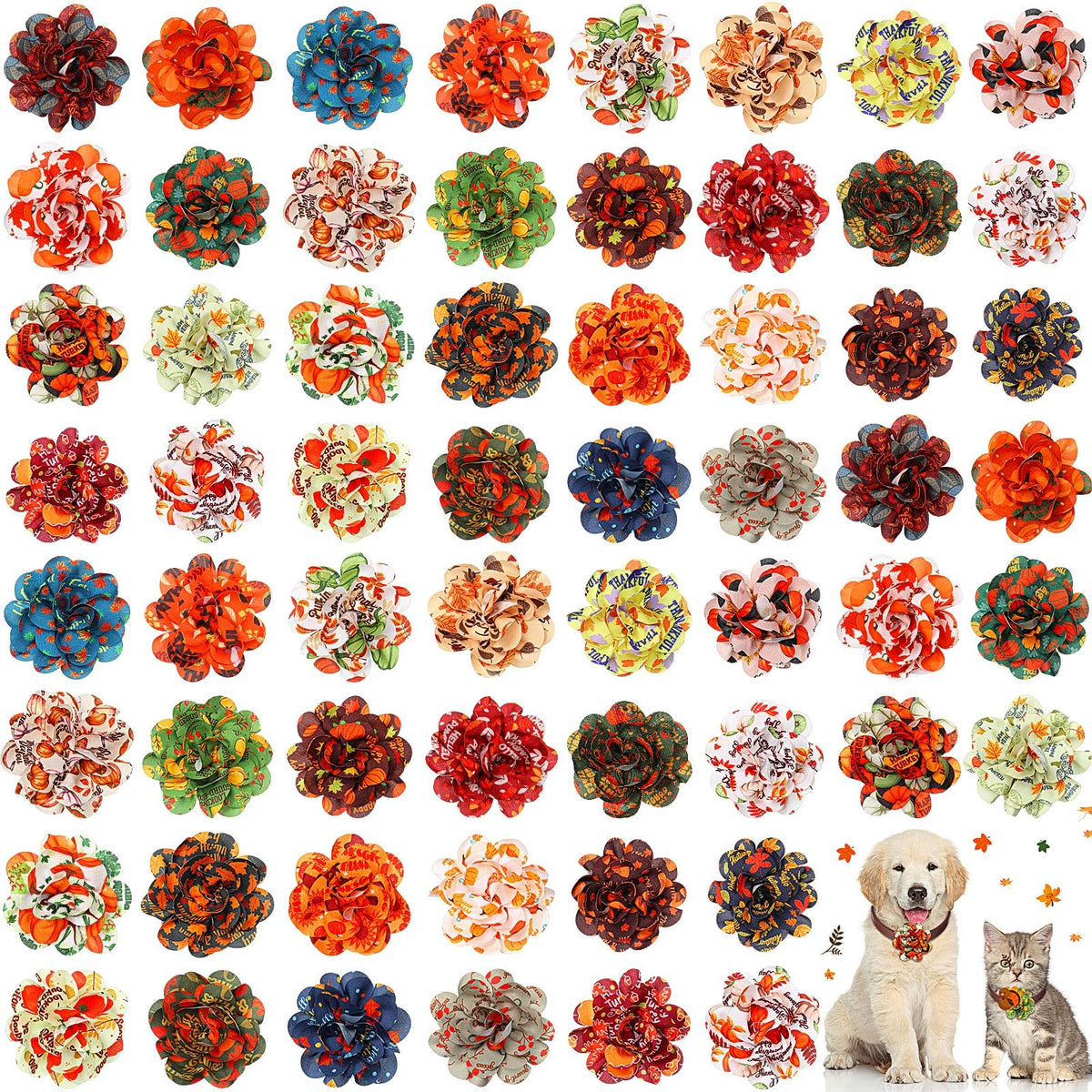 60 Pcs Fall Pet Bow J367899